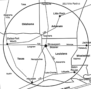 Shreveport Bossier City Map